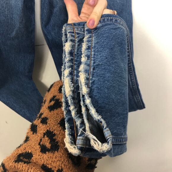 RE/DONE High Rise Straight Leg Loose Fit Button Fly 90's Jeans Vintage Indigo 30 - Picture 7 of 13